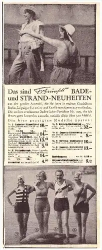 original Zeitungsausschnitt - 1930 - Bademode , Badewäsche , Berlin , Kurfüstendamm !!!