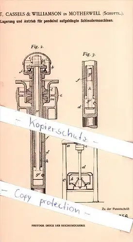 Original Patent   - Pott , Cassels & Williamson in Motherwell , Scotland , 1902 , Drive for extractors  !!!