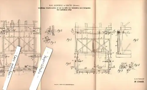 Original Patent - Karl Kleinberg in Libusin , Böhmen , 1901 , Schachtverschluß für Bergbau !!!