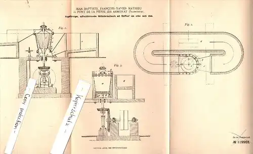Original Patent - F. Mathieu à Pont de la Pierre , Boulieu Les Annonay  , 1899 , broyeur conique , moulin !!!