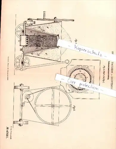 Original Patent - Richard Paulherr in Stötteritz b. Leipzig , 1888 , Schneeschmelzvorrichtung , Winterdienst , Schnee !!