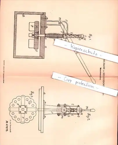 Original Patent - Ernst Neumann in Neugersdorf , Sachsen , 1888 ,  Waschmaschine !!!
