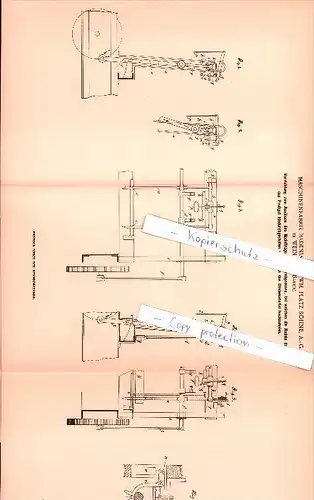 Original Patent - Maschinenfabrik Badenia , 1901 ,Auslöser des Nadelträgers von Strohpressen , Weinheim !!!