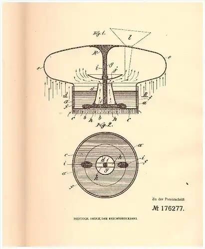 Original Patent - Gustav Sinnemann in Cattenstedt a. Harz , 1905 , Luftbefeuchter , Blankenburg !!!
