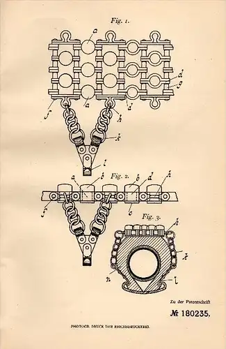 Original Patent - Gottlieb & Wagner in Idar - Oberstein a.d.N., 1906 , Gleitschutzdecke für Reifen !!!