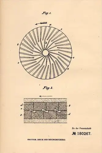 Original Patent - Wilhelm Schmidt in Volgfelde / Stendal , 1906 , Mühlstein mit Stahl , Mühle , Windmühle !!!