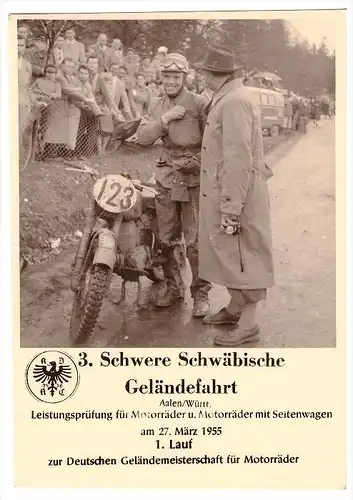 3. schwere Geländefahrt in Aalen 1955 , ADAC , Motorrad , Enduro , Moto Cross , Photo Scheel , Schwäbisch Gmünd !!!