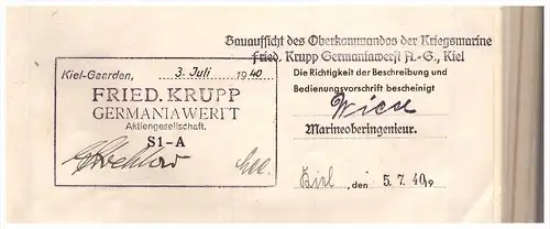 ORIGINAL Betriebsanleitung v. Kreuzer Prinz Eugen , 1940 , Gasfeuerlöschanlage , Marine , Schiff , Wehrmacht , Kiel !!!