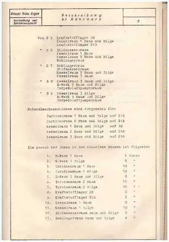 ORIGINAL Betriebsanleitung v. Kreuzer Prinz Eugen , 1940 , Gasfeuerlöschanlage , Marine , Schiff , Wehrmacht , Kiel !!!