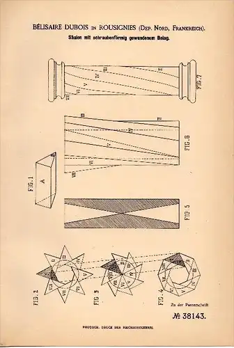 Original Patentschrift - B. Dubois dans Rousignies , Nord , 1886 , Piliers avec revêtement courbe , Architecture !!!