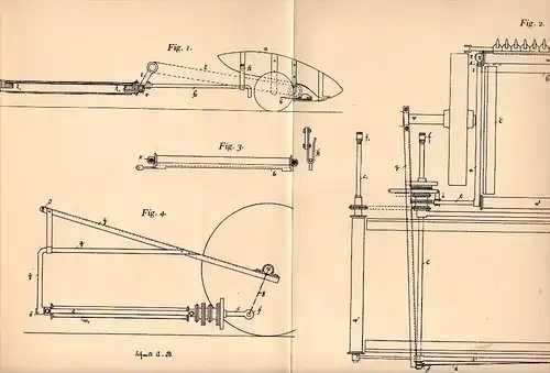 Original Patentschrift- Philipp Hangen IV in Ober Hilbersheim ,1905, Apparat für Mähmaschine , Getreide , Landwirtschaft