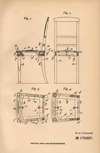 Original Patentschrift - Otto Weiss in Hilmsdorf b. Geringswalde , 1905 , auseinandernehmbarer Stuhl , Möbel , Schreiner