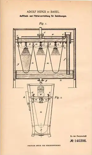 Original Patentschrift - Adolf Henzi in Basel , 1902 , Apparat für Kältemaschine , Eismaschine , Kühlschrank !!!