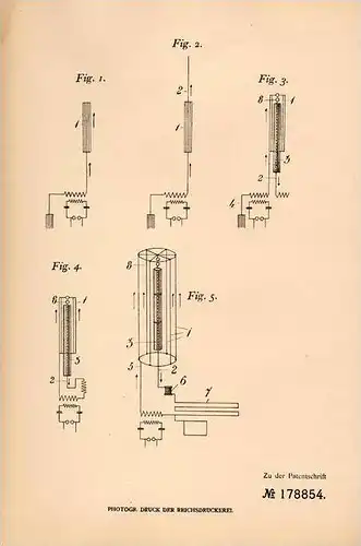 Original Patentschrift - C.G. Braunerhjelm in Stockholm ,1906, Schwingungskreis für Telegraphie , Telegraph , telegraphy