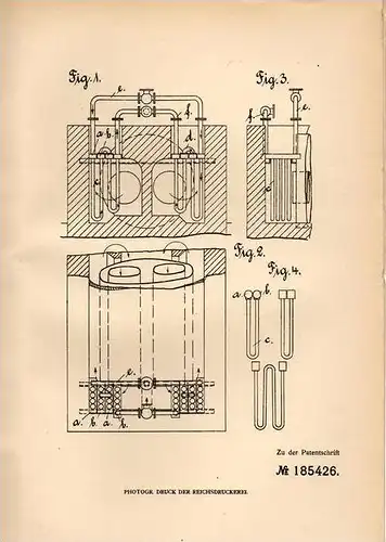 Original Patentschrift - A. Kupfahl in Langenweddingen b. Sülzetal , 1906 , Überhitzer für Kesselzüge , Heizung !!!