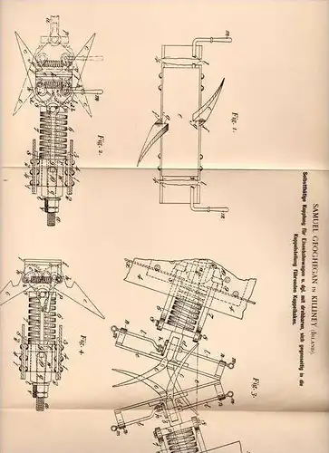 Original Patentschrift - S. Geoghan in Killiney , Irland , 1900 , Kupplung für Eisenbahn !!!