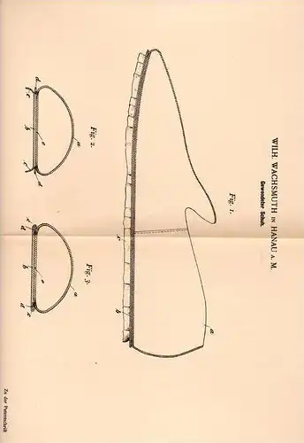 Original Patentschrift - W. Wachsmuth in Hanau a.M. , 1899 , gewendeter Schuh , Schuhmacher , Schuster , Schuhe !!!