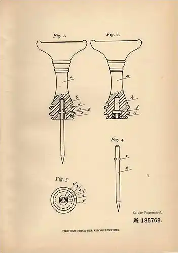 Original Patentschrift - G. Hubbert in Wernigerode , 1906 , Rosettenhalter für Vorhänge , Gardinen !!!