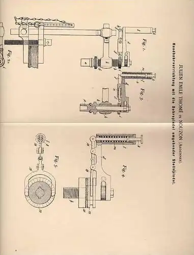 Original Patentschrift - J. Thomé in Nouzon , Ardennes , 1901 , Bohrer , Bohrmaschine , Nouzonville !!!