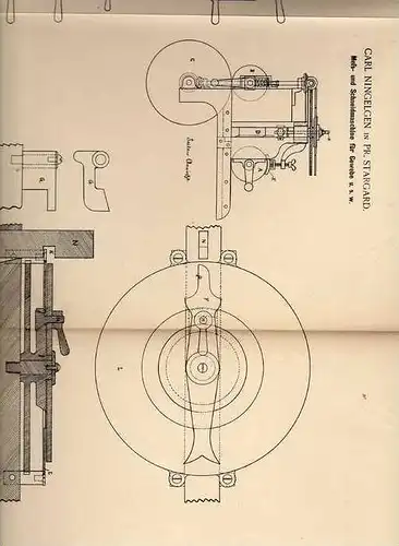 Original Patentschrift - C. Ningelgen in Pr. Stargard , 1894 , Meß- und Schneidmaschine für Gewebe !!!