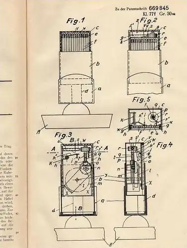 Original Patentschrift - L. Schneider in Nürnberg , 1937 , Scherzartikel , Funkenerzeuger !!!