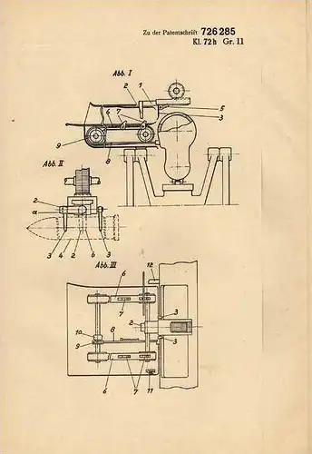 Original Patentschrift -  Dürkopp Werke in Bielefeld , 1939 , Lafette für Maschinenwaffen , MG !!!