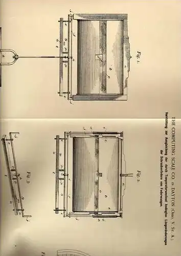 Original Patentschrift - Federwaage , Waage , 1900 , The Computing Co. in Dayton , Ohio , USA !!!