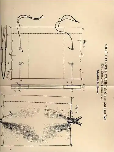 Original Patentschrift - Joubert & Cie in Angouleme , Frankreich , 1899 ,Schutzhülle , Pflanzen , Gartenbau !!!
