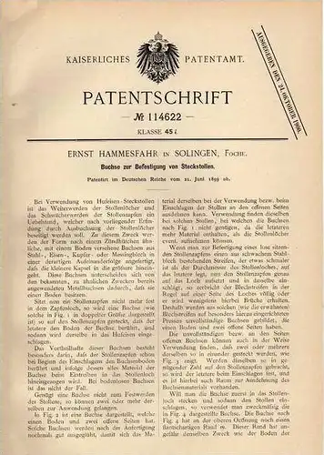 Original Patentschrift - E. Hammesfahr in Solingen , Foche , 1899 , Hufeisen , Pferd, Pferde , Kutsche !!!