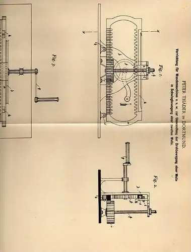 Original Patentschrift - P. Thäder in Dortmund , Waschmaschine , 1901 , Wäscherei !!!