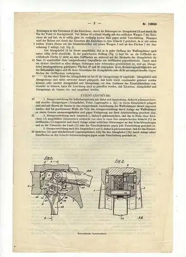 Original Patentschrift - Mauser Werke / Oberndorf 1937 , Pistole , Abzugsvorrichtung