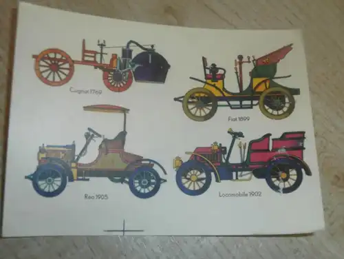 Oldtimer Klebebilder - DDR - extrem selten , Fiat 1899 , Locomobile 1902 , Cugnot 1769 , Reo 1905 !!!