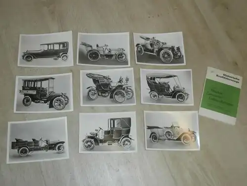 Fotokarten - Historische Fahrzeuge in Mappe - Oldtimer , mit technischen Daten und Ausstattung !!!