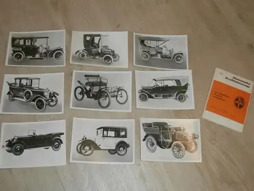 Fotokarten - Historische Fahrzeuge in Mappe - Oldtimer , mit technischen Daten und Ausstattung !!!