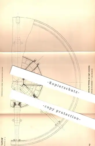 original Patent - Schumann , Biebrich Mosbach , 1878 , Gepanzerte Laffete mit Hemmung des Geschützrücklaufes | Waffen !