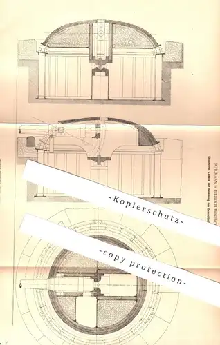 original Patent - Schumann , Biebrich Mosbach , 1878 , Gepanzerte Laffete mit Hemmung des Geschützrücklaufes | Waffen !