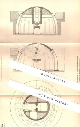 original Patent - Schumann , Biebrich Mosbach , 1878 , Gepanzerte Laffete mit Hemmung des Geschützrücklaufes | Waffen !