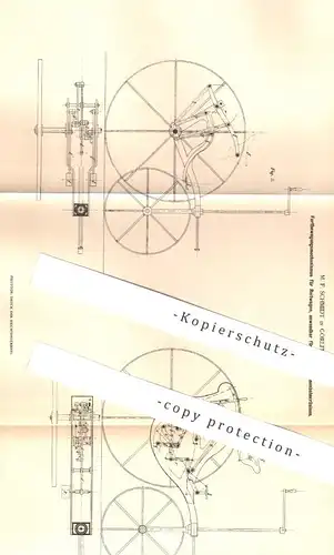 original Patent - M. F. Schmidt , Görlitz , 1879 , Fortbewegung von Reitwagen , Kutsche , Eisenbahndräsine , Dräsine !!
