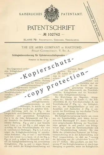 original Patent - The Lee Arms Company , Hartford , Connecticut USA | Schlagbolzensicherung für Gewehr | Revolver