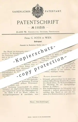 original Patent - G. Roth , Wien , 1899 , Schrapnell | Revolver , Gewehr , Pistole , Pistol , Patrone , Waffe , Jagd