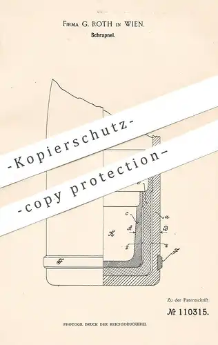 original Patent - G. Roth , Wien , 1899 , Schrapnell | Revolver , Gewehr , Pistole , Pistol , Patrone , Waffe , Jagd