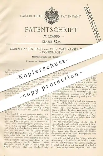 original Patent - Soren Hansen Bang , Odin Carl Kayser Drewes , Kopenhagen Dänemark , 1900 , Mehrlade - Gewehr | Waffe