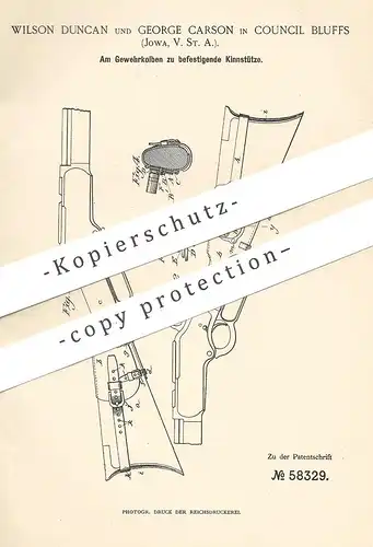 original Patent - Wilson Duncan , George Carson , Council Bluffs , Iowa ,  Gewehr | Pistole , Pistol | Waffe , Jagd !!!