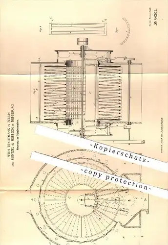 original Patent - Wilh. Trautmann , Berlin / Buntzel & Herrich , Merseburg , 1887 , Staubsammler , Mühle , Mühlen !!!