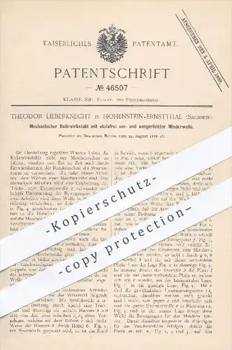 original Patent - T. Lieberknecht , Hohenstein Ernstthal , 1888 , Mechanischer Kulierwirkstuhl , Wirkstuhl , Stricken !