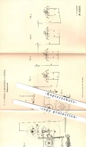 original Patent - F. v. d. Heiden & Kemmerich in Krefeld , 1898 , Schützenwechsel , Webstuhl , Webstühle , Weben , Weber