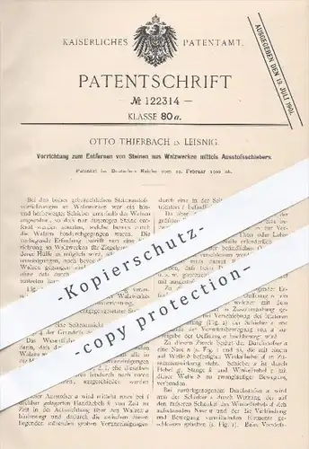 original Patent - Otto Thierbach in Leisnig , 1900 , Entfernen der Steinen aus Walzwerk , Walze , Walzen , Walzwerke !!
