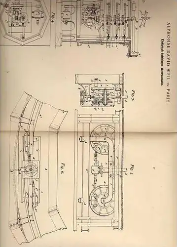 Original Patentschrift - Rennbahn , Pferderennen , 1900 , A. Weil in Paris , Pferde , Pferde , Wettrennbahn !!!