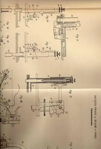 Original Patentschrift - Patronenlademaschine , 1899 , J. de Braam in Paris , Munition , Waffe !!!