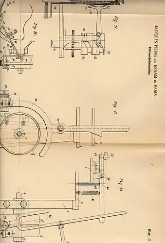 Original Patentschrift - Patronenlademaschine , 1899 , J. de Braam in Paris , Munition , Waffe !!!